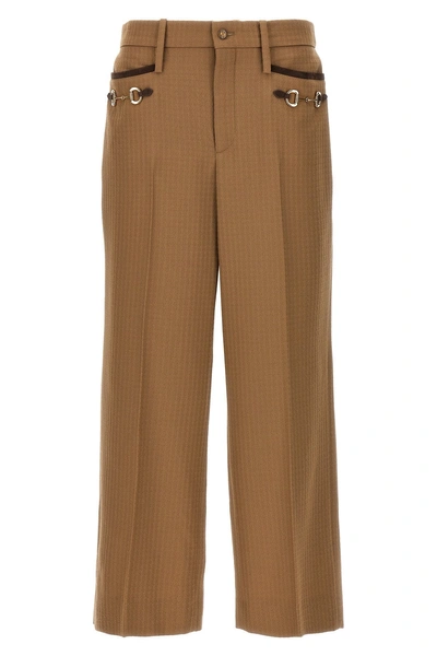 Gucci Women 'morsetto' Trousers In Brown