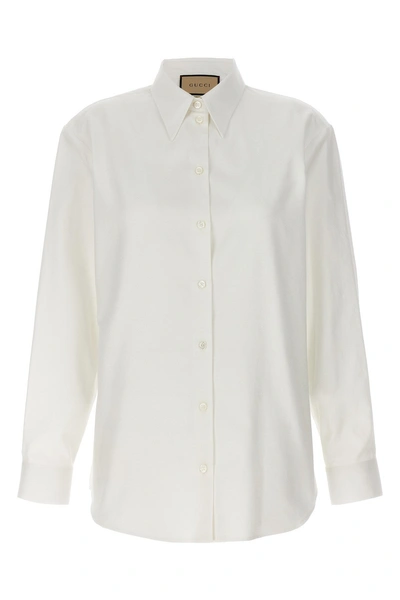 Gucci Women Oxford Shirt In White