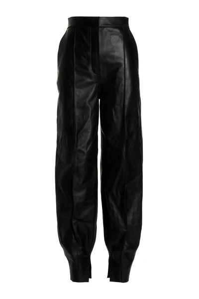 Loewe Women Leather Balloon-style Trousers In Black