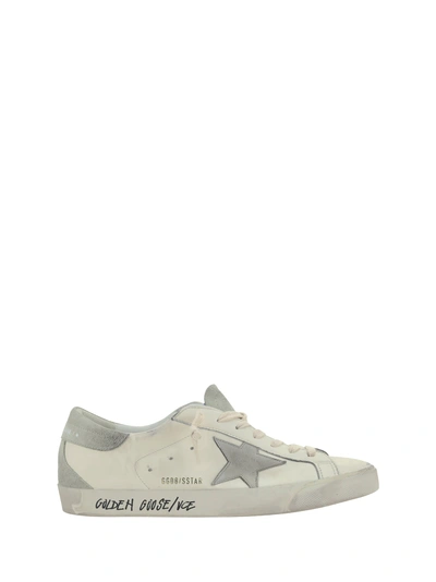 Golden Goose Super Star Sneakers In White/ice/grey