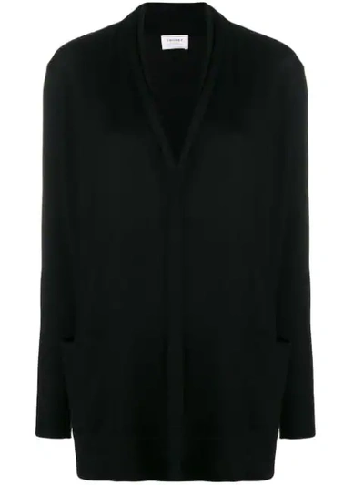 Snobby Sheep Open Front Cardigan In Black