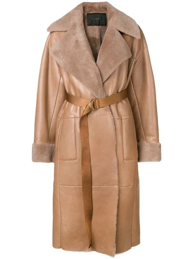 Blancha Belted Trench Coat In Brown