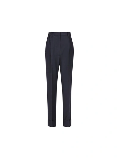 Prada Pleated Tailored Trousers In Blue