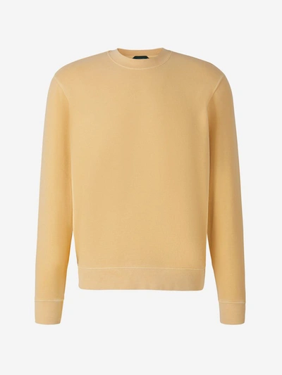 Zanone Plain Cotton Sweatshirt In Light Orange