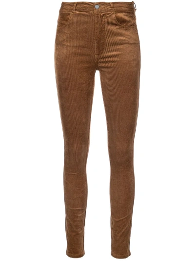 Paige Transcend - Hoxton High Waist Ultra Skinny Jeans In Brown