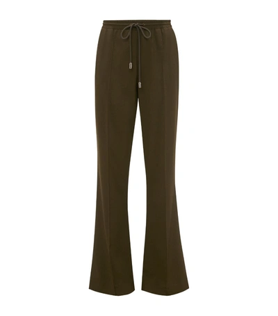 Jw Anderson Stretch-wool Drawstring Tailored Trousers In Green