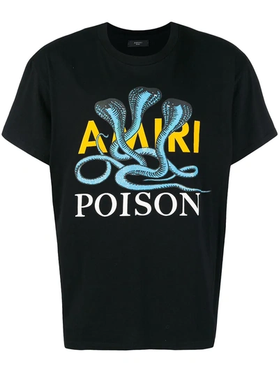 Amiri Snake Poison Printed Cotton T-shirt - Black | ModeSens