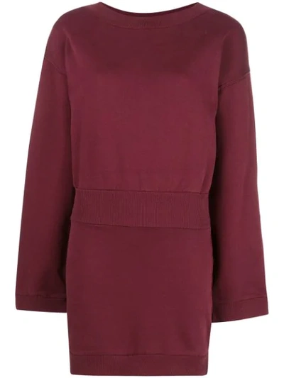 Faith Connexion Ribbed Sweater Dress In Red