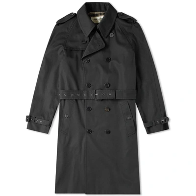 Saint Laurent Belted Trench Coat In Black