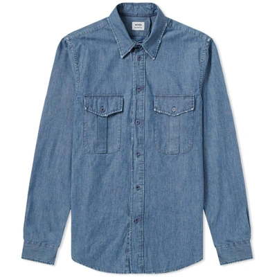 Aspesi Two Pocket Chambray In Blue