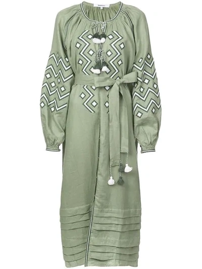 March11 Embroidered Tassel Dress In Green