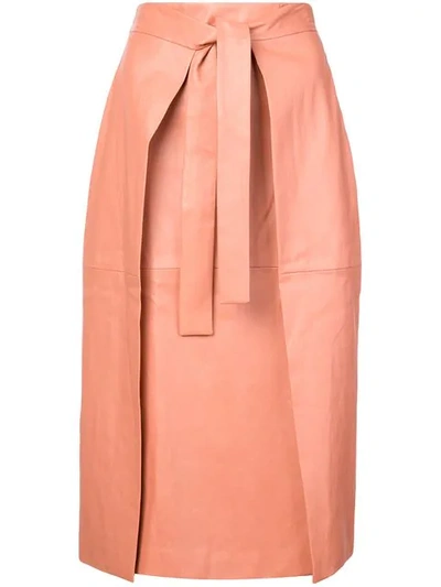 Rosetta Getty Belted Midi Skirt - Pink