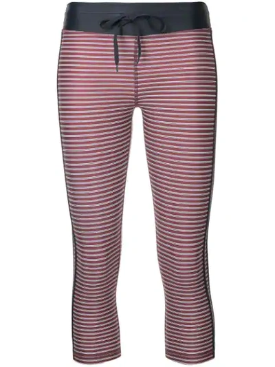 The Upside Striped Power Leggings - Red