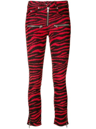 Isabel Marant Étoile Zebra Print Trousers In Red