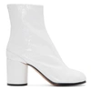 Maison Margiela White Patent Leather Tabi Boots