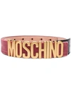 Moschino Adjustable Logo Belt - Pink