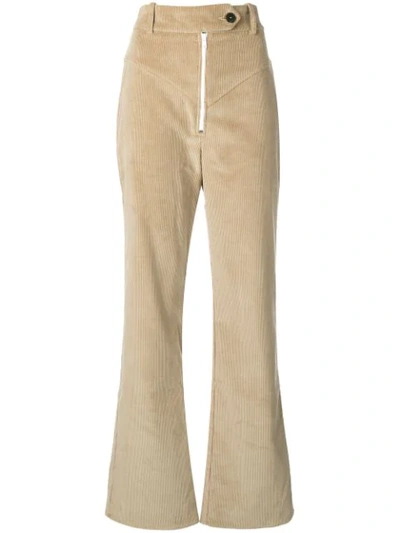 A.w.a.k.e. Straight-leg Cotton-corduroy Trousers In Neutrals
