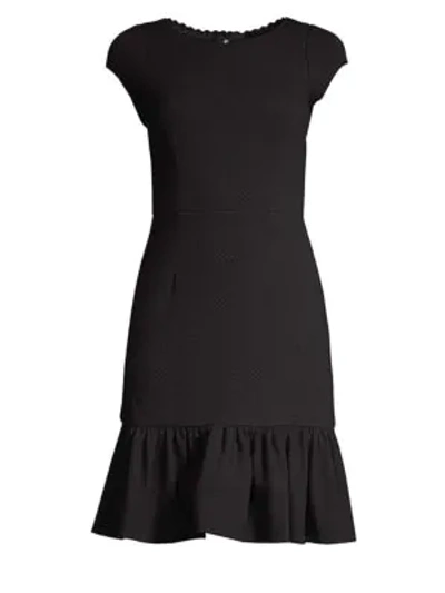 Rebecca Taylor Honeycomb Fit & Flare Dress In Black
