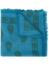 Alexander Mcqueen Skull Scarf In Blue