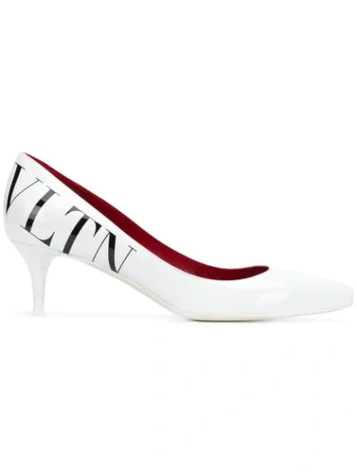 Valentino Garavani Vltn Leather Pumps In White