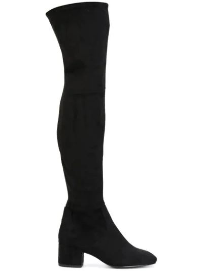 Ash Over The Knee Boots In Black