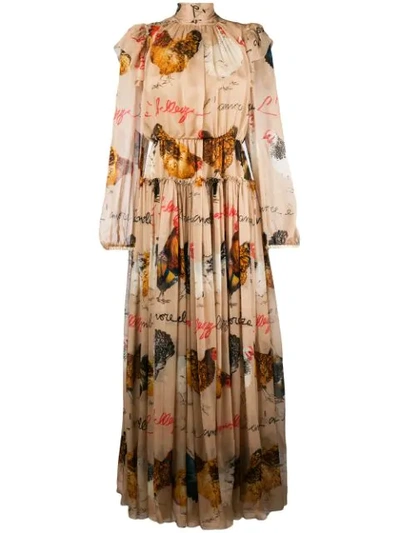 Dolce & Gabbana Galline Print Dress - Neutrals
