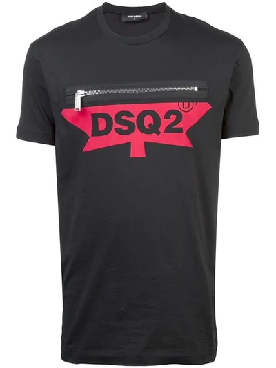 Dsquared2 Zipped Logo T In Black