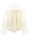 Chloé Tiered Ruffled Blouse In Yellow