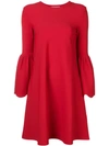 Valentino Bell Sleeved Dress - Red
