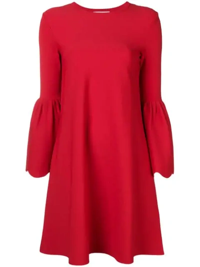 Valentino Bell Sleeved Dress - Red