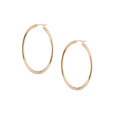 Aurate New York Gold Hoop Earrings - 2mm (40mm) In Rose