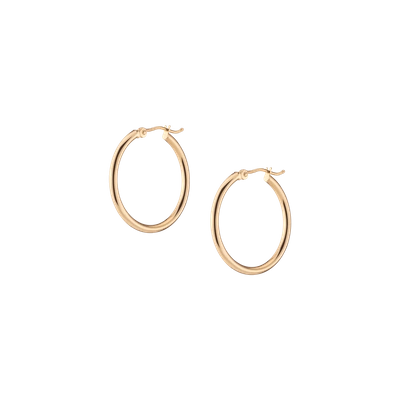 Aurate New York Gold Hoop Earrings - 2mm (25mm) In Rose