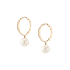 Aurate New York Diamond Pearl Hoop Earrings In Rose