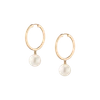 Aurate New York Pearl Hoop Earrings In White