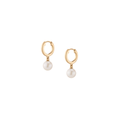 Aurate New York Pearl Huggie Earrings In Rose