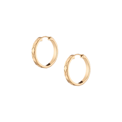 Aurate New York Quilted Gold Hoops In Rose