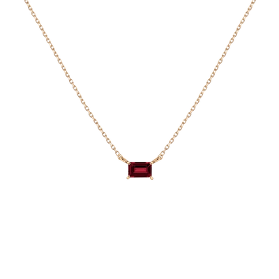 Aurate New York Birthstone Baguette Necklace In Rose