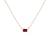 Aurate New York Birthstone Baguette Necklace In White
