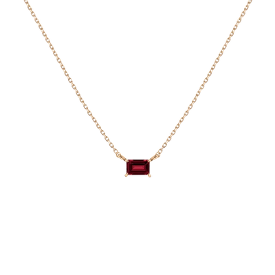 Aurate New York Birthstone Baguette Necklace In White