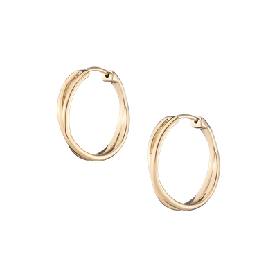 Aurate New York Crossover Hoop Earrings In Yellow