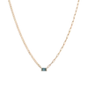 Aurate New York X Michelle: Tranquility Blue Topaz Chain Necklace In Yellow