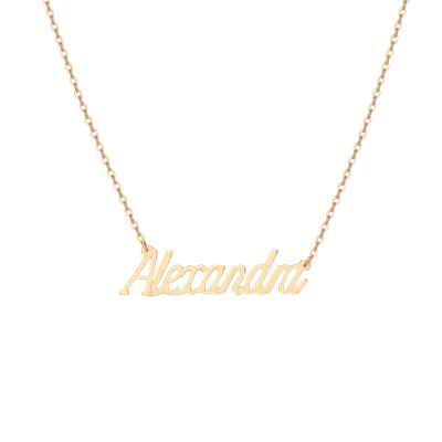Aurate New York Gold Script Name Necklace In Rose