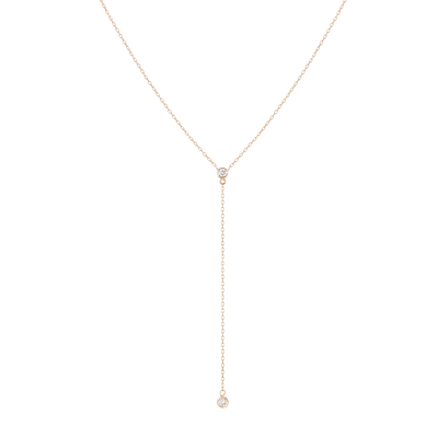 Aurate New York Diamond Bezel Lariat Necklace In Yellow