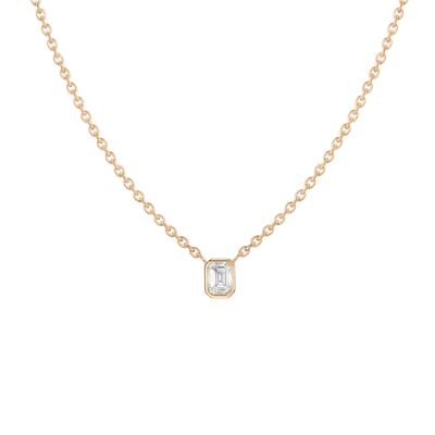Aurate New York Xl Diamond Emerald Bezel Necklace In Yellow