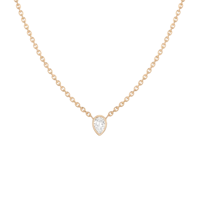 Aurate New York Xl Diamond Pear Bezel Necklace In White