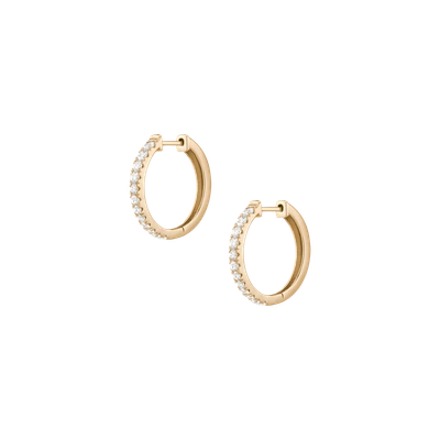 Aurate New York Tapered Diamond Hinged Hoop Earrings In Yellow