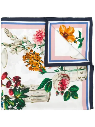 Dolce & Gabbana Square Floral Printed Scarf - White