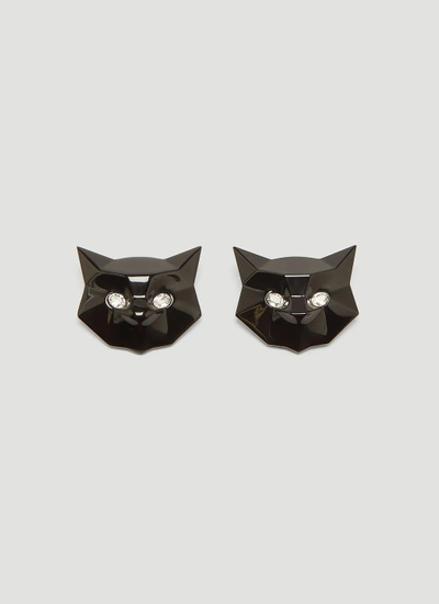 Miu Miu Cat Earrings In Black