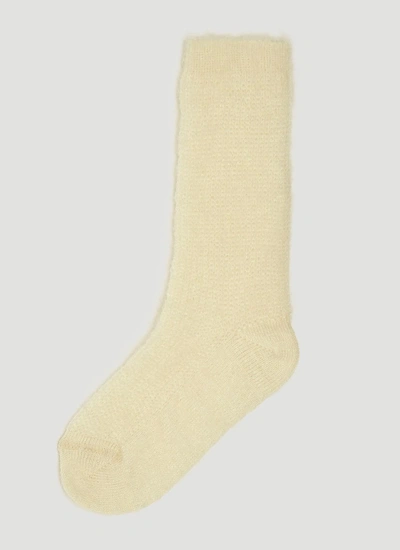 Miu Miu Mohair Blend Socks In White