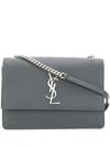 Saint Laurent Monogram Shoulder Bag In Grey